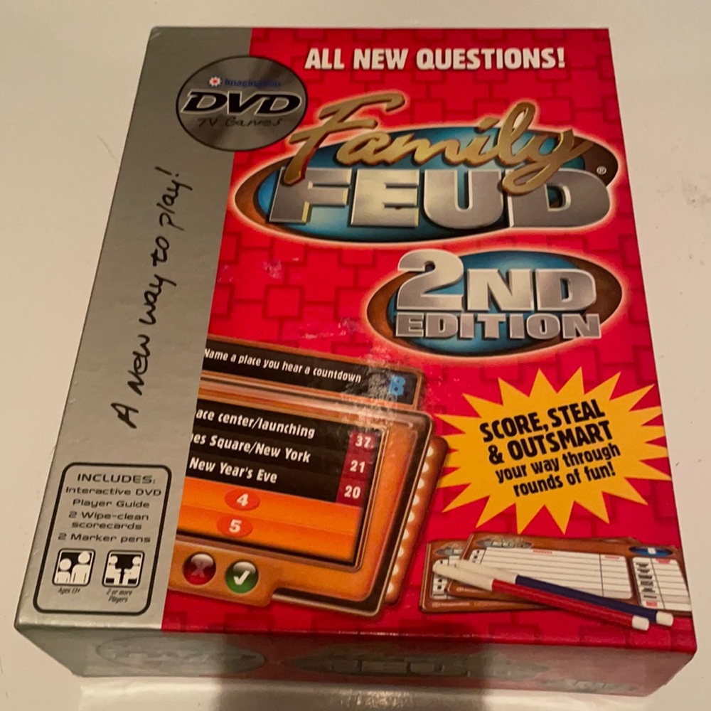 🎉HP 🎉 Imagination entertainment family feud 2 2d ed DVD game All new questions